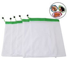 5pcs/lot Reusable Produce Mesh Bags Rope Vegetable Toys Storage Pouch Fruit & Grocery Bags Mesh Storage Bag Shopping Bag