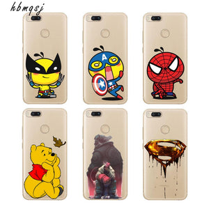 Cool for xiaomi mi a1 5x case cover silicone cartoon superman personality task cute panda classic fashion design phone soft case