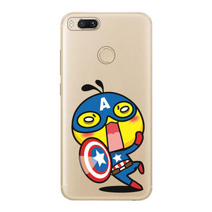 Cool for xiaomi mi a1 5x case cover silicone cartoon superman personality task cute panda classic fashion design phone soft case