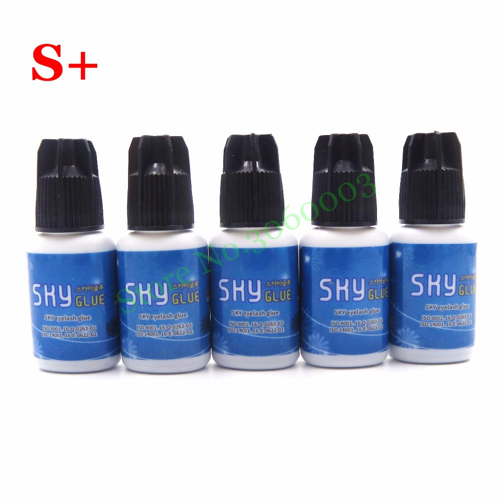 Free shipping 5 Bottls S+ Eyelash Extension Glue Fast Drying S Plus SKY False Eyelash Extension Glue Lasting 6~7 weeks