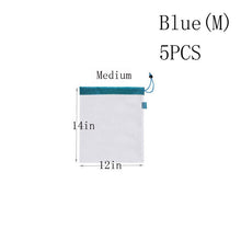 5Pcs S M L Reusable Produce Bags Black Rope Mesh shopping bag organizer Vegetable & Fruit & Grocery Bags Shopping Box Washable