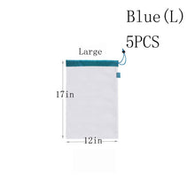 5Pcs S M L Reusable Produce Bags Black Rope Mesh shopping bag organizer Vegetable & Fruit & Grocery Bags Shopping Box Washable