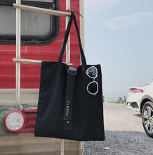 Black fashion canvas casual women shoulder bags soft large bucket shopping bags tote Large Ladies Shopping canvas tote bags
