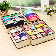 JULY'S SONG 4 pcs/Set Multifunct  Non-woven Foldable Storage Boxes Underwear Bra Closet Organizer For Socks Ties Lingerie Basket