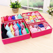 JULY'S SONG 4 pcs/Set Multifunct  Non-woven Foldable Storage Boxes Underwear Bra Closet Organizer For Socks Ties Lingerie Basket